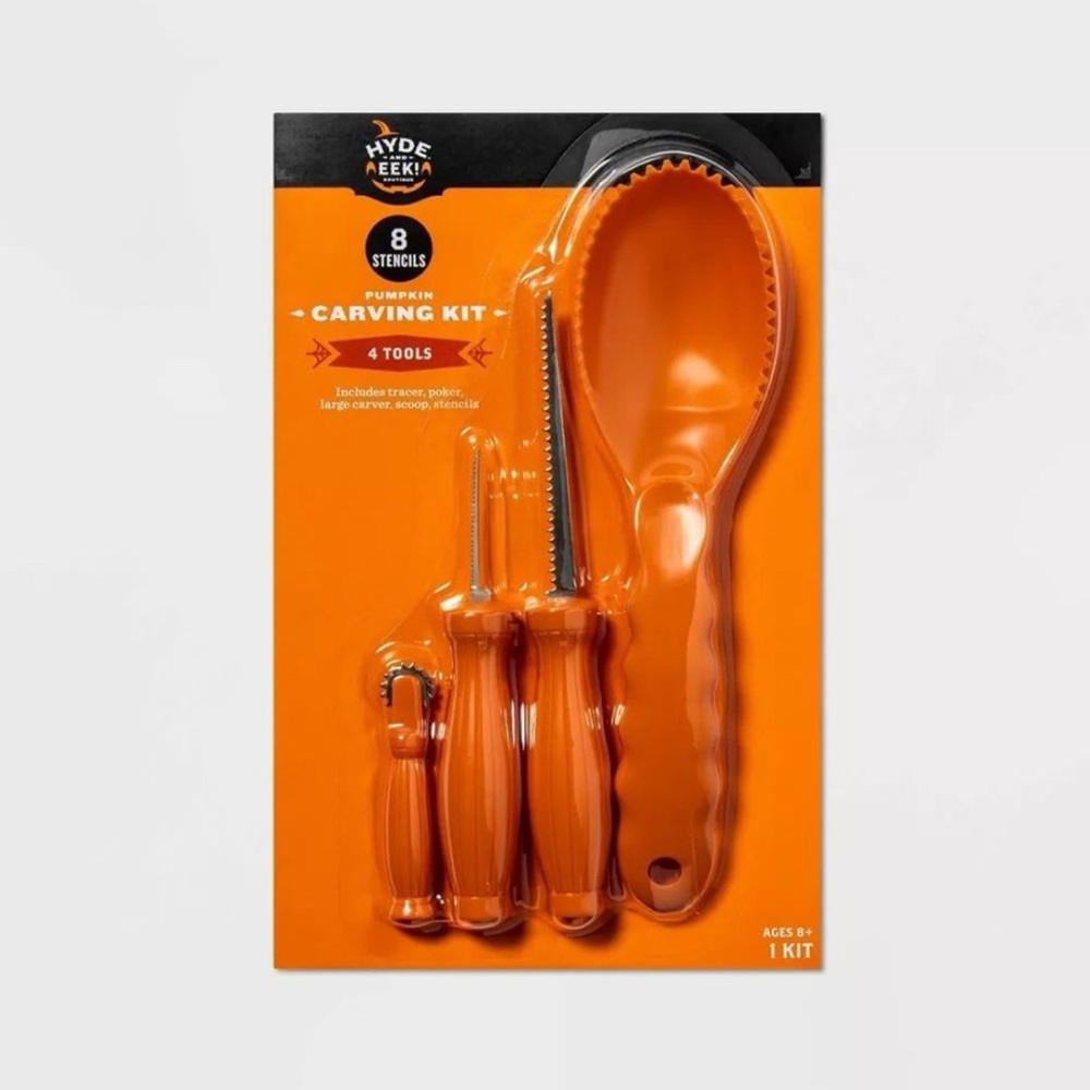 Hyde & EEK! 8 Stencils Pumpkin Carving Kit - 4 Tools